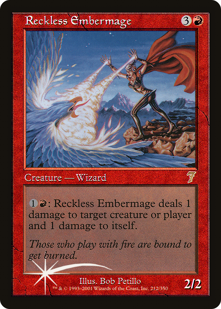 Reckless Embermage (7ED-212★) - Seventh Edition Foil