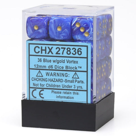 CHX 27836 Vortex 12mm d6 Blue/Gold Block