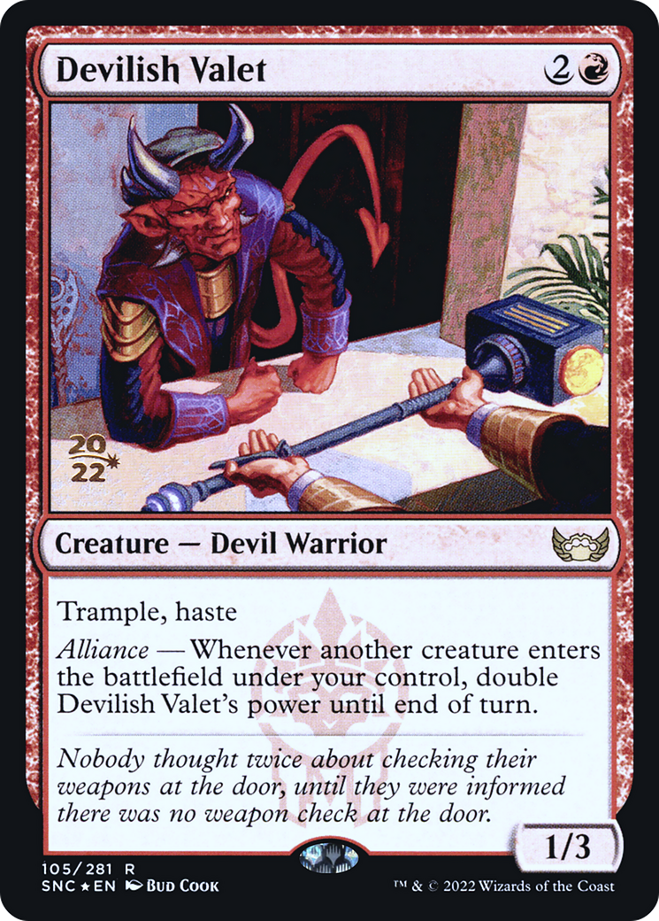 Devilish Valet (PRE-105S) - Streets of New Capenna Promos Foil