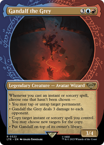 Gandalf the Grey (LTR-322) - The Lord of the Rings: Tales of Middle-earth: (Showcase) (Borderless) Foil