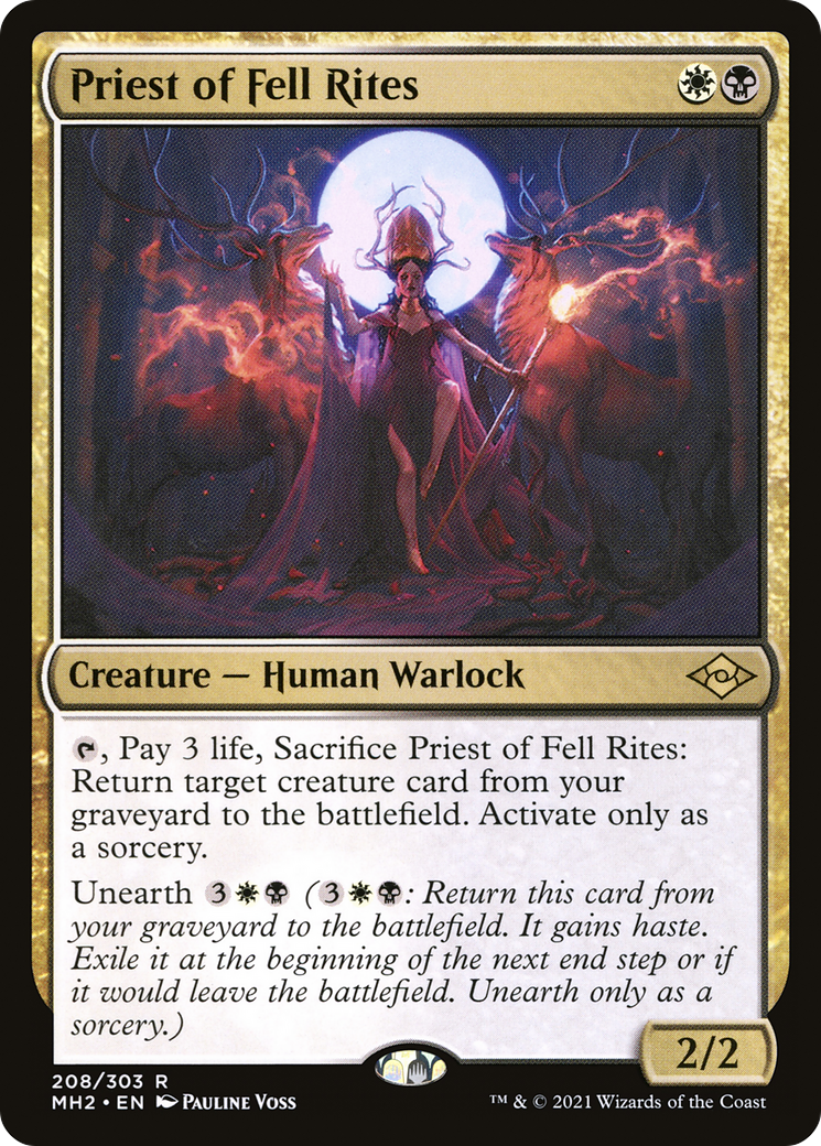 Priest of Fell Rites (MH2-208) - Modern Horizons 2 Foil