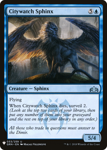 Citywatch Sphinx (LIST-GRN-33) - The List