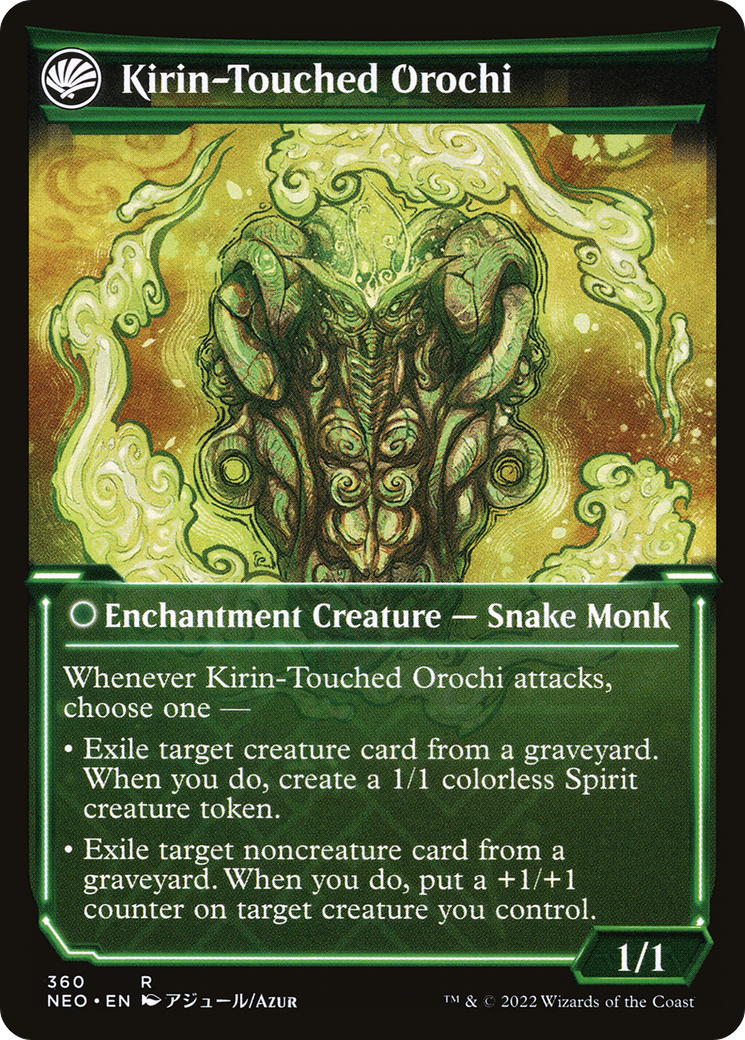 Teachings of the Kirin // Kirin-Touched Orochi (NEO-360) - Kamigawa: Neon Dynasty: (Showcase, fandfc) Foil
