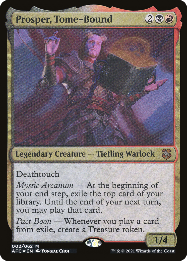 Prosper, Tome-Bound (AFC-002) - Forgotten Realms Commander Display Commanders Etched Foil