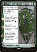 Jugan Defends the Temple // Remnant of the Rising Star (NEO-475) - Kamigawa: Neon Dynasty: (Extended Art, fandfc, enchantment)