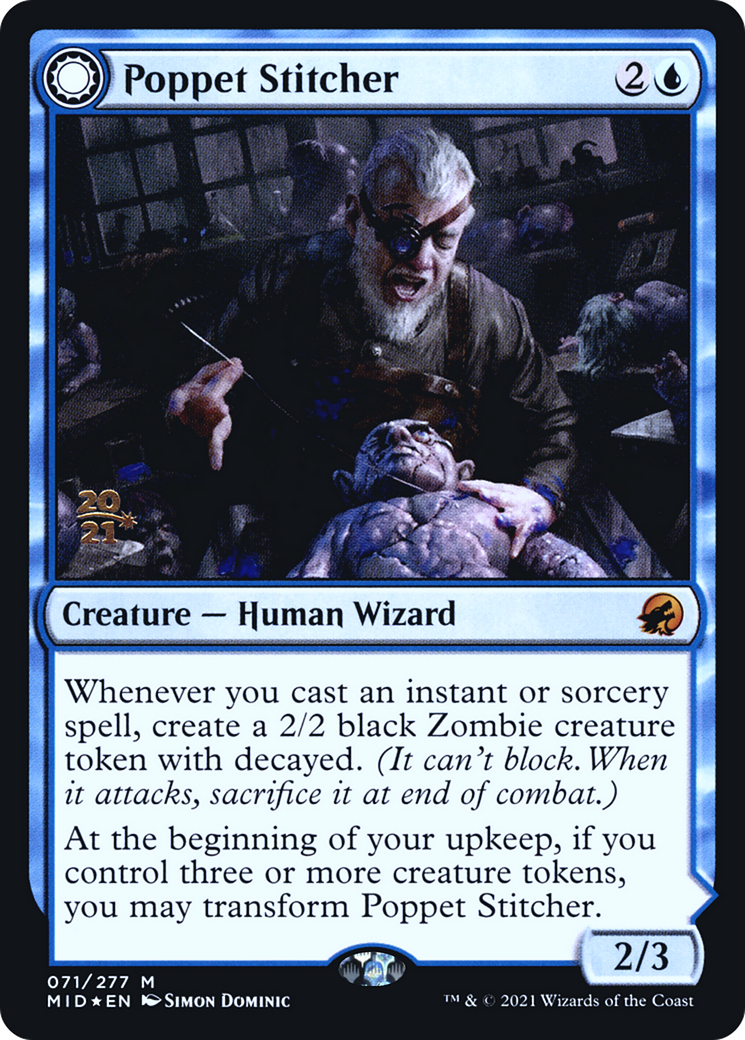 Poppet Stitcher // Poppet Factory (PRE-71S) - Innistrad: Midnight Hunt Promos: (Double Faced Transform) Foil