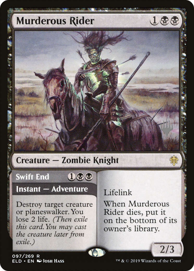 Murderous Rider // Swift End (PPELD-097) - Throne of Eldraine Promos