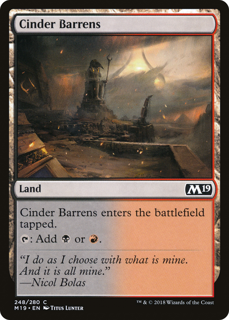 Cinder Barrens (M19-248) - Core Set 2019 Foil