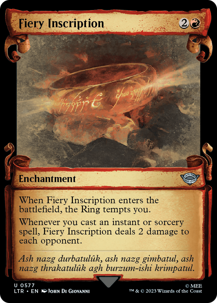 Fiery Inscription (LTR-577) - The Lord of the Rings: Tales of Middle-earth: (Showcase)