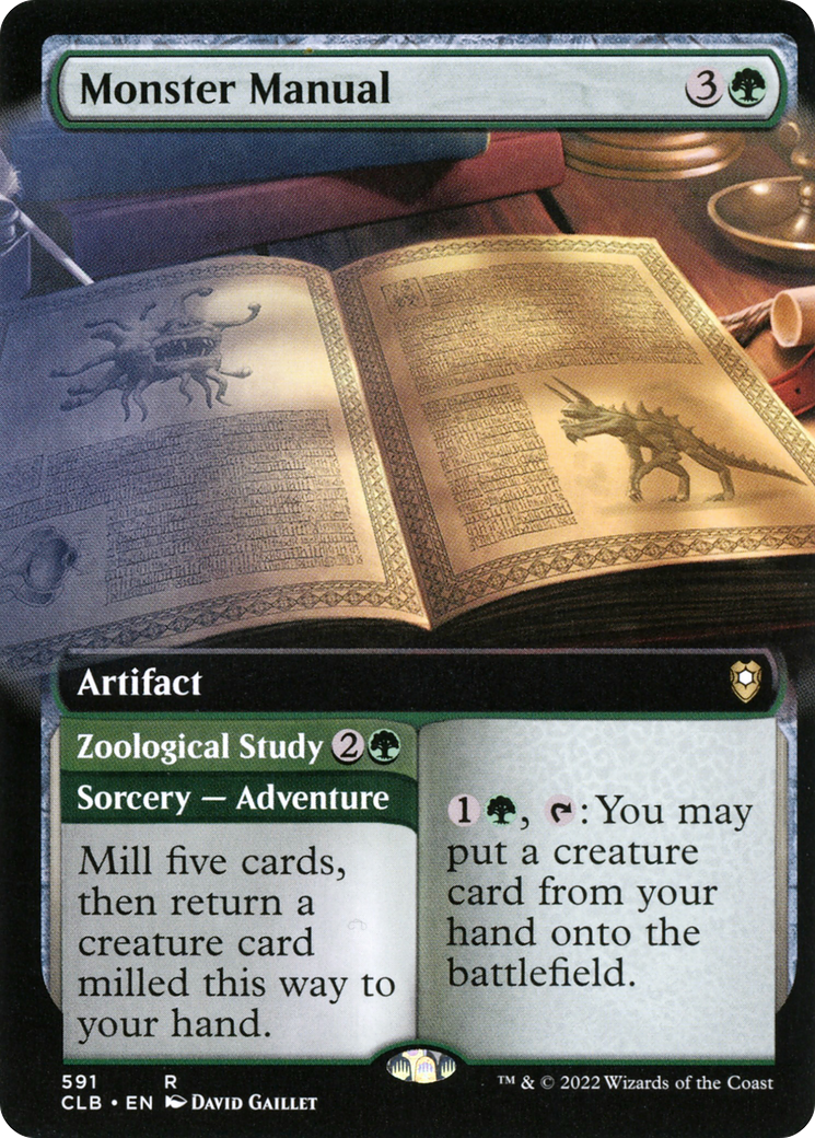 Monster Manual // Zoological Study (CLB-591) - Commander Legends: Battle for Baldur's Gate: (Extended Art) Foil