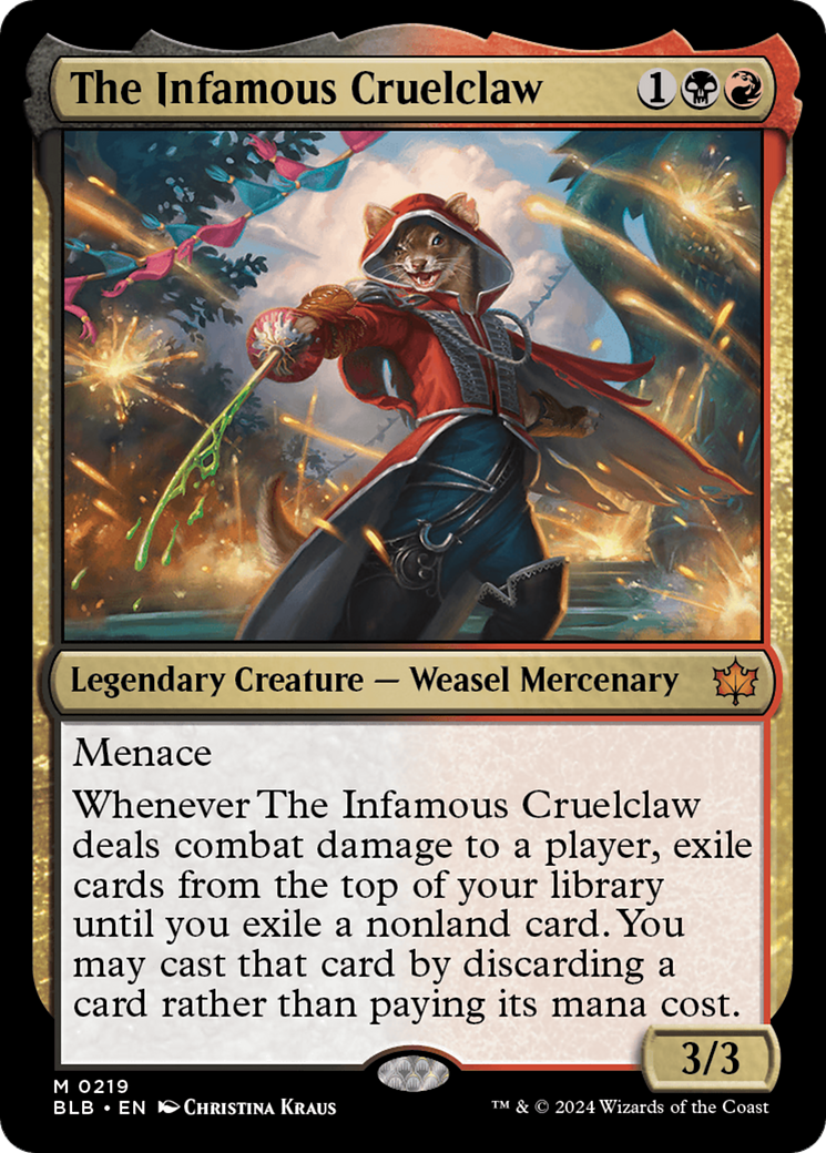 The Infamous Cruelclaw (BLB-219) - Bloomburrow Foil