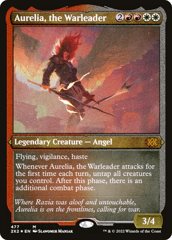 Aurelia, the Warleader (2X2-477) - Double Masters 2022 Etched Foil