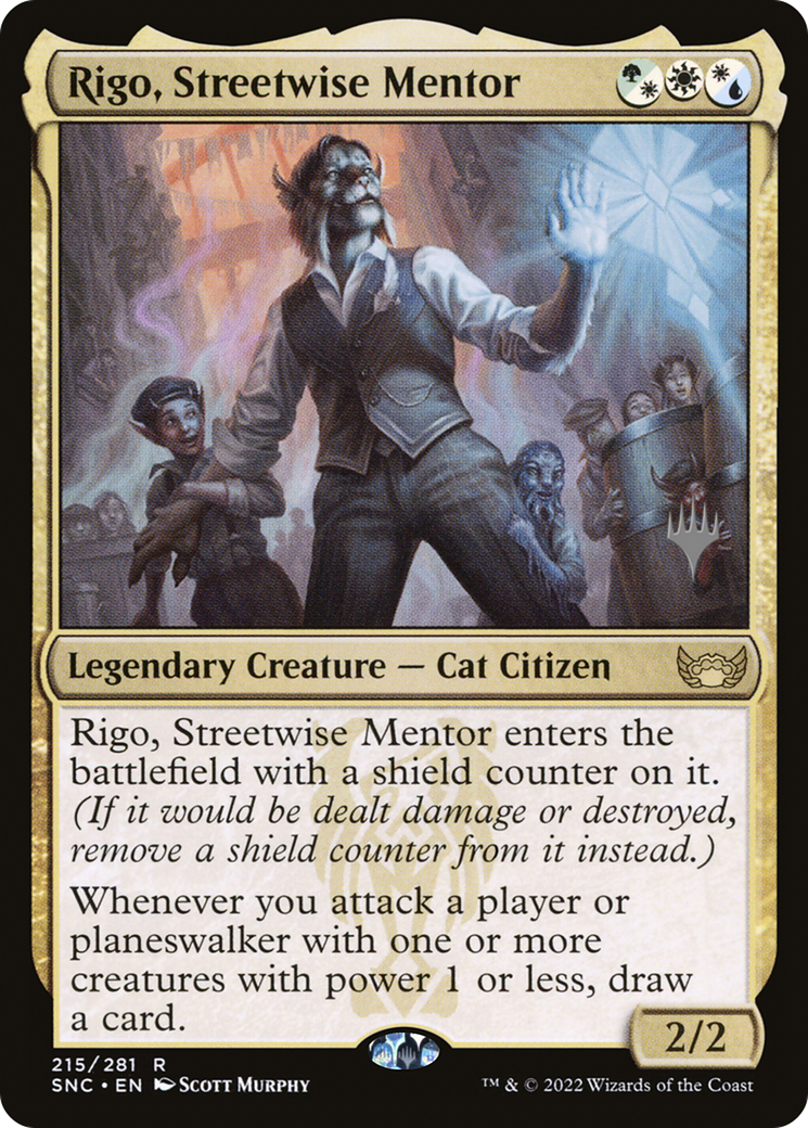 Rigo, Streetwise Mentor (PPSNC-215P) - Streets of New Capenna Promos