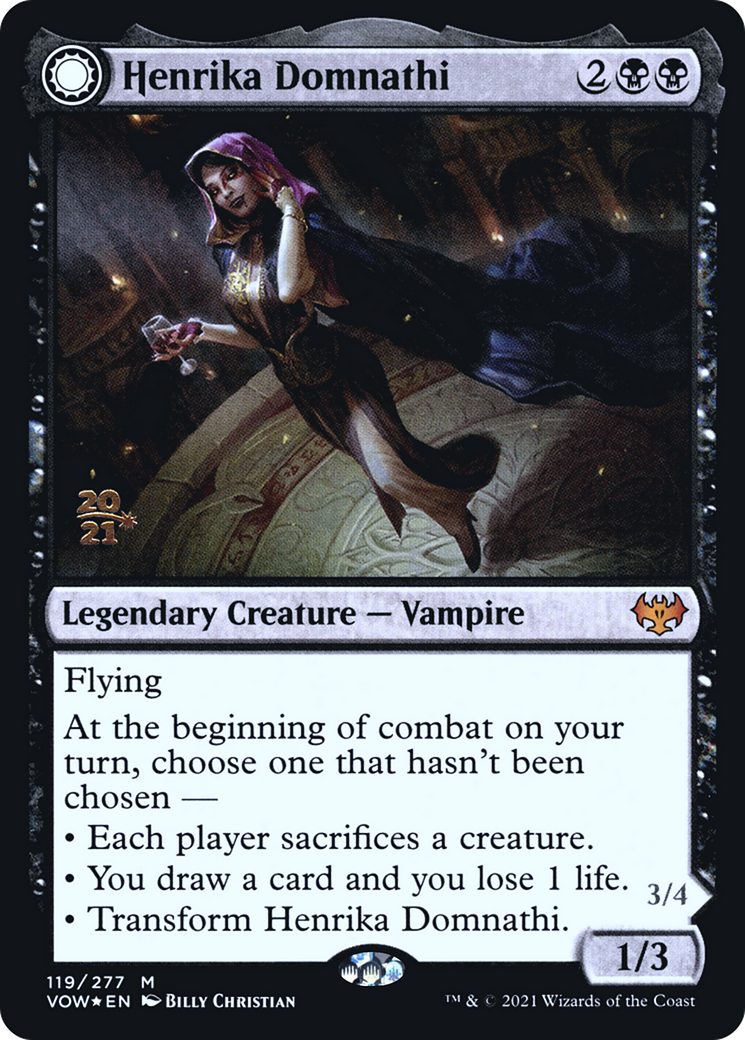 Henrika Domnathi // Henrika, Infernal Seer (PRE-119S) - Innistrad: Crimson Vow Promos: (Double Faced Transform) Foil