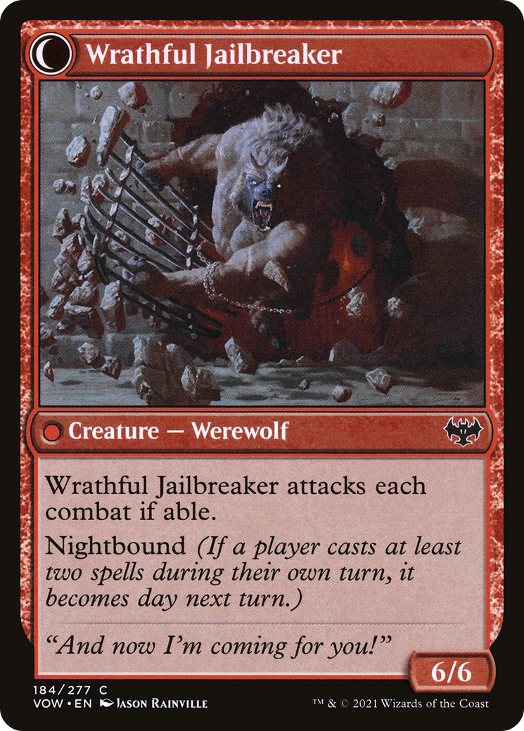 Weary Prisoner // Wrathful Jailbreaker (VOW-184) - Innistrad: Crimson Vow: (Double Faced Transform)