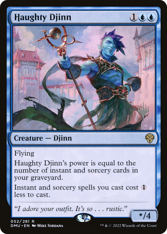 Haughty Djinn (PPDMU-52P) - Dominaria United Promos Foil