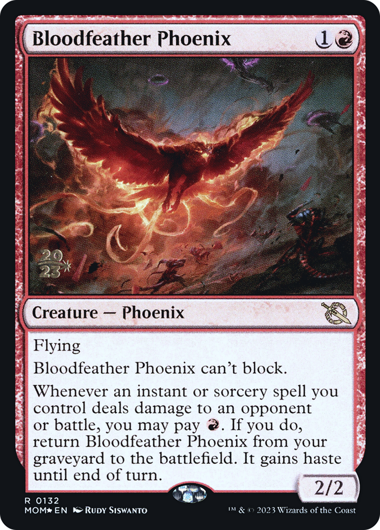 Bloodfeather Phoenix (PRE-132S) - March of the Machine Promos Foil