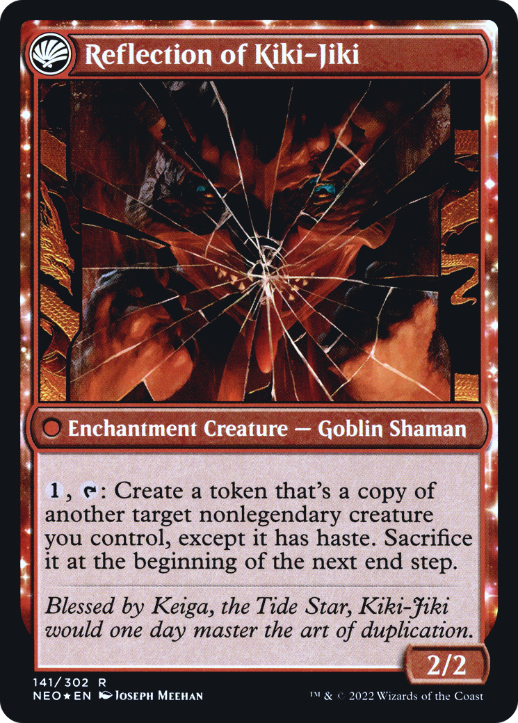 Fable of the Mirror-Breaker // Reflection of Kiki-Jiki (PRE-141S) - Kamigawa: Neon Dynasty Promos: (fandfc, enchantment) Foil