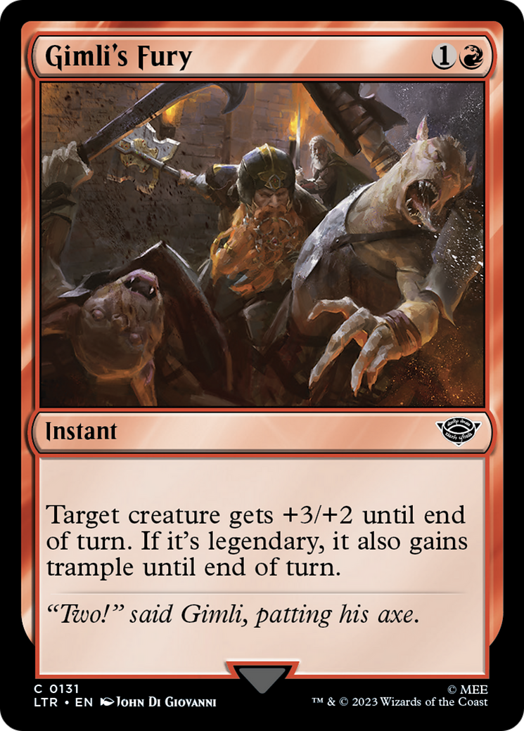 Gimli's Fury (LTR-131) - The Lord of the Rings: Tales of Middle-earth Foil