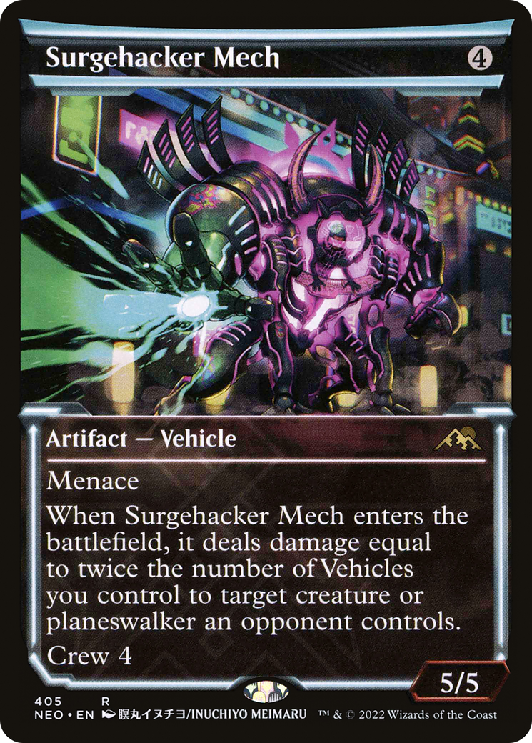 Surgehacker Mech (NEO-405) - Kamigawa: Neon Dynasty: (Showcase) Foil