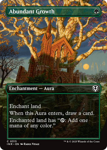 Abundant Growth (Borderless) (INR-315) - Innistrad Remastered: (enchantment) (Borderless)