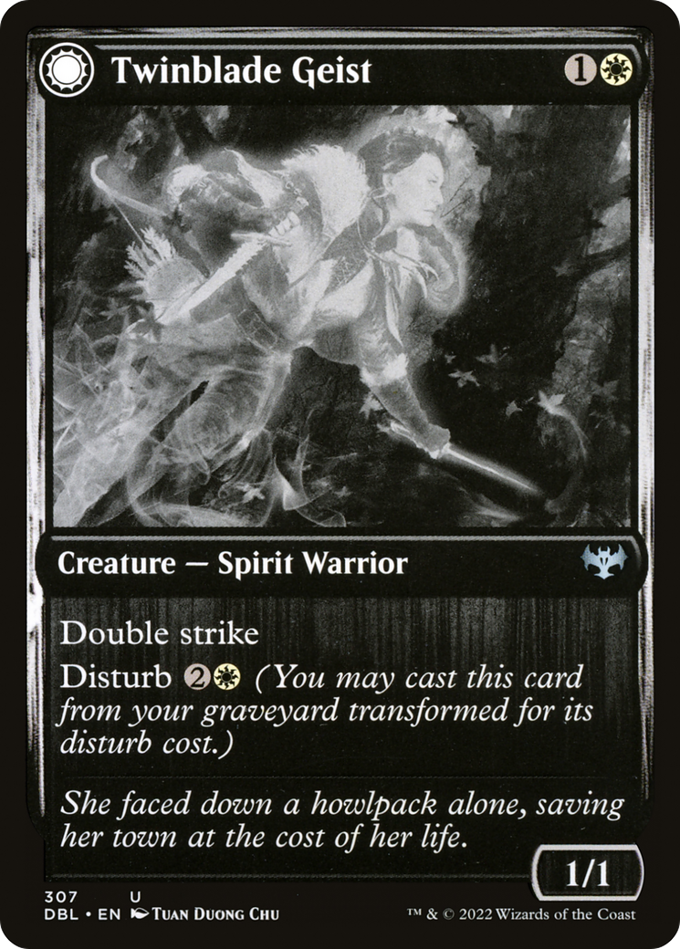 Twinblade Geist // Twinblade Invocation (DBL-307) - Innistrad: Double Feature: (Double Faced Transform) Foil