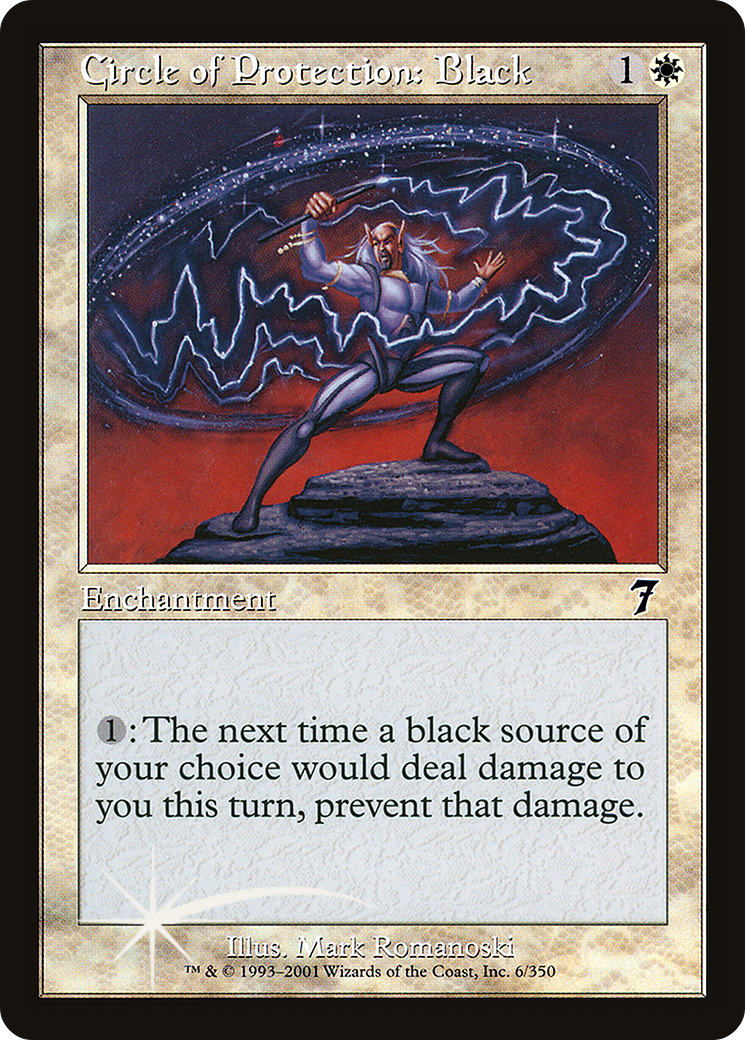 Circle of Protection: Black (7ED-06★) - Seventh Edition Foil