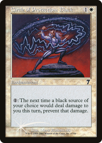 Circle of Protection: Black (7ED-06★) - Seventh Edition Foil