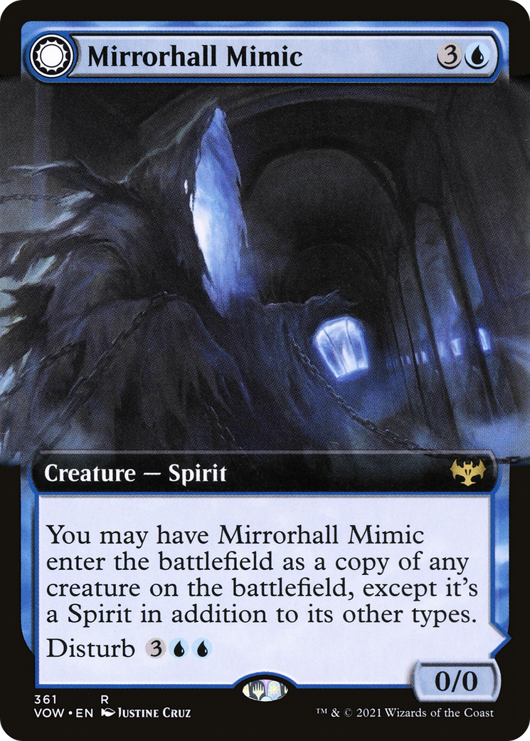 Mirrorhall Mimic // Ghastly Mimicry (VOW-361) - Innistrad: Crimson Vow: (Extended Art, Double Faced Transform) Foil