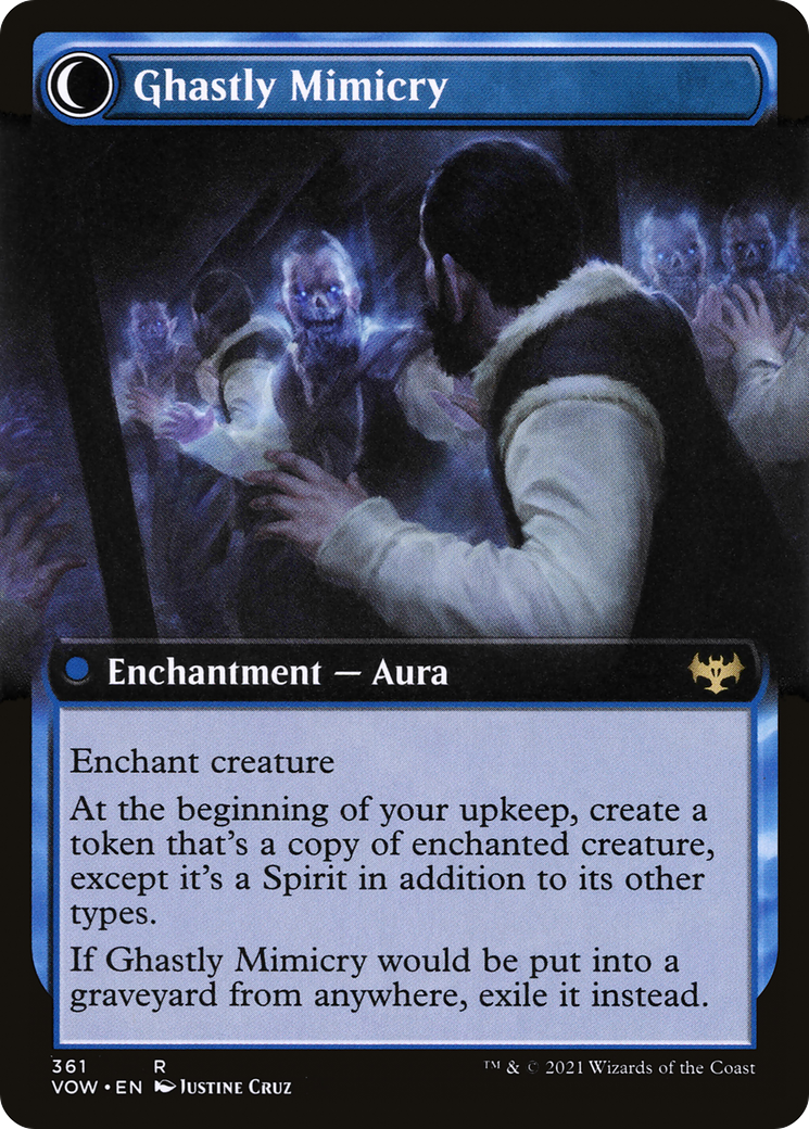 Mirrorhall Mimic // Ghastly Mimicry (VOW-361) - Innistrad: Crimson Vow: (Extended Art, Double Faced Transform) Foil