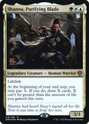 Shanna, Purifying Blade (PRE-218S) - Dominaria United Promos Foil