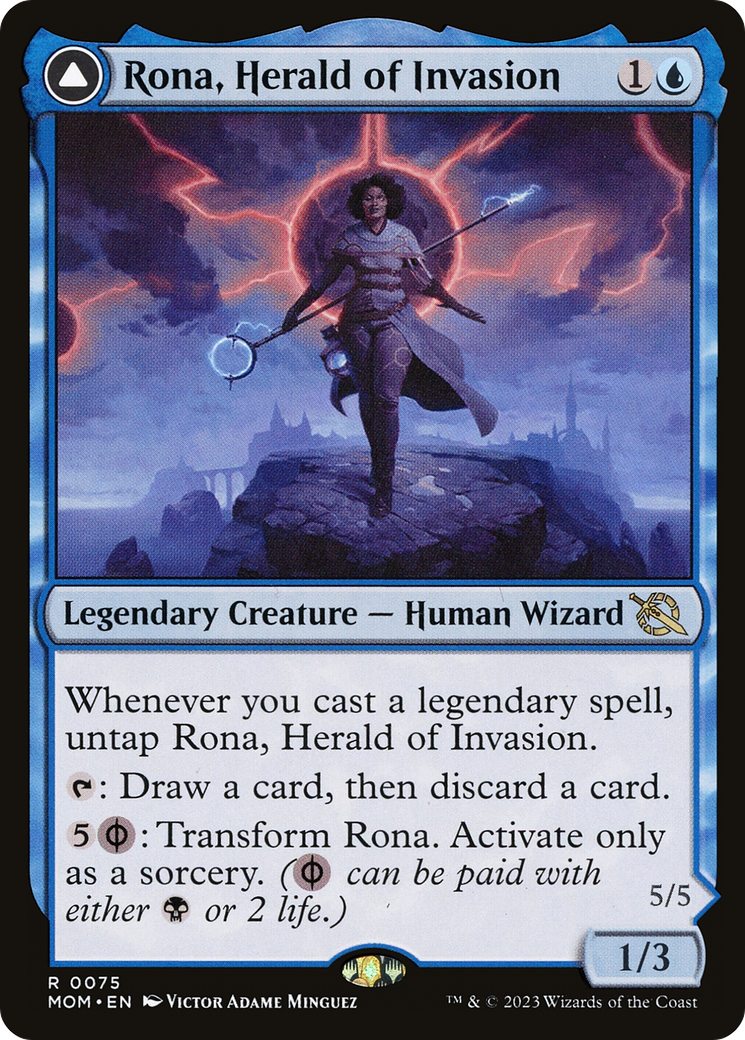 Rona, Herald of Invasion // Rona, Tolarian Obliterator (MOM-075) - March of the Machine Foil
