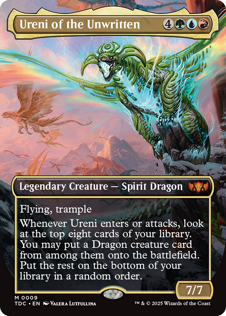 Ureni of the Unwritten (TDC-009) - Commander: Tarkir: Dragonstorm (Borderless) Foil