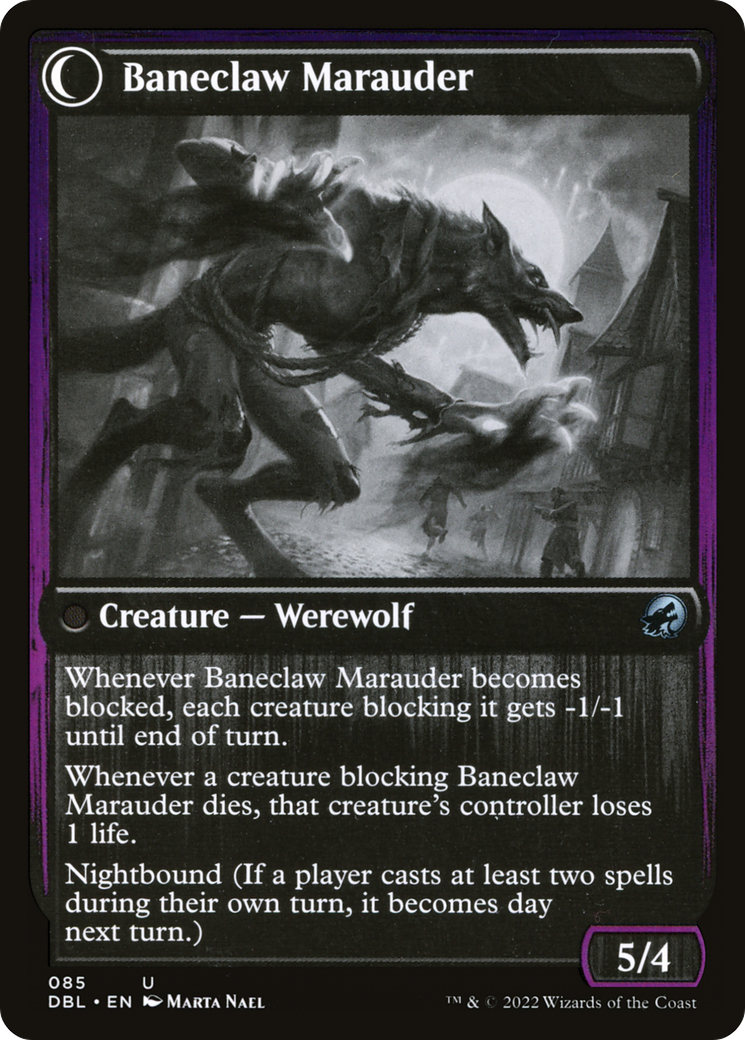 Baneblade Scoundrel // Baneclaw Marauder (DBL-085) - Innistrad: Double Feature: (Double Faced Transform)