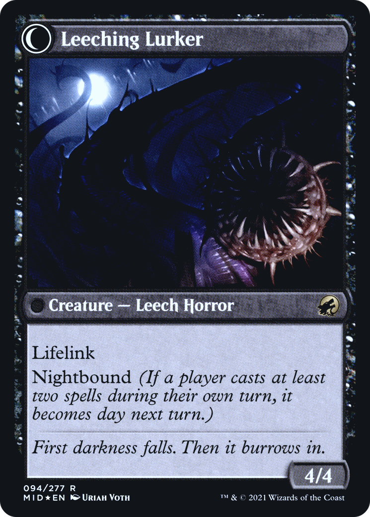 Curse of Leeches // Leeching Lurker (PRE-94S) - Innistrad: Midnight Hunt Promos: (Double Faced Transform) Foil