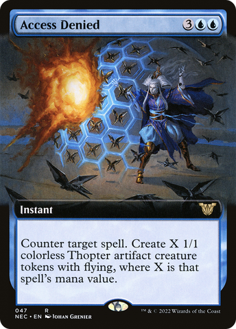 Access Denied (NEC-047) - Neon Dynasty Commander: (Extended Art)