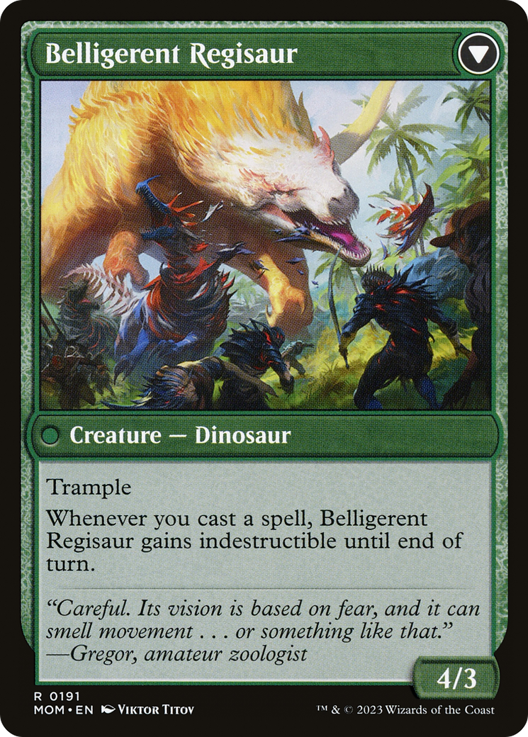Invasion of Ixalan // Belligerent Regisaur (MOM-191) - March of the Machine Foil