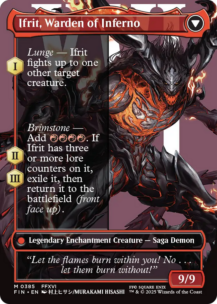 Clive, Ifrit's Dominant // Ifrit, Warden of Inferno (FIN-385) - FINAL FANTASY: (enchantment) (Borderless)