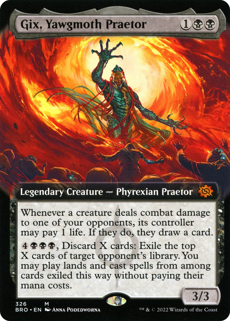 Gix, Yawgmoth Praetor (BRO-326) - The Brothers' War: (Extended Art)