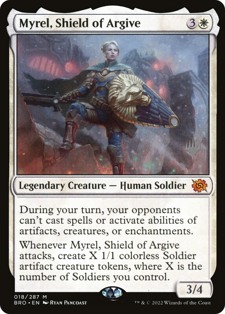 Myrel, Shield of Argive (PPBRO-018) - The Brothers' War Promos