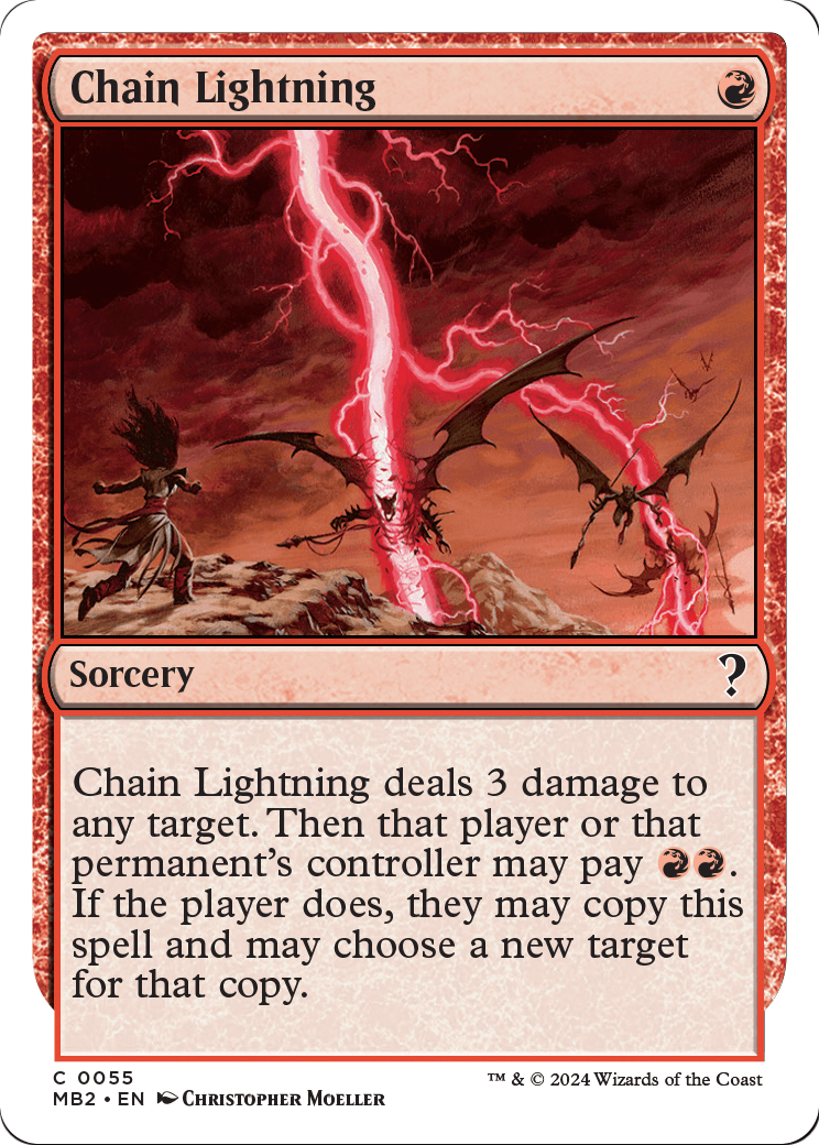 Chain Lightning (White Border) (MB2-055) - Mystery Booster 2