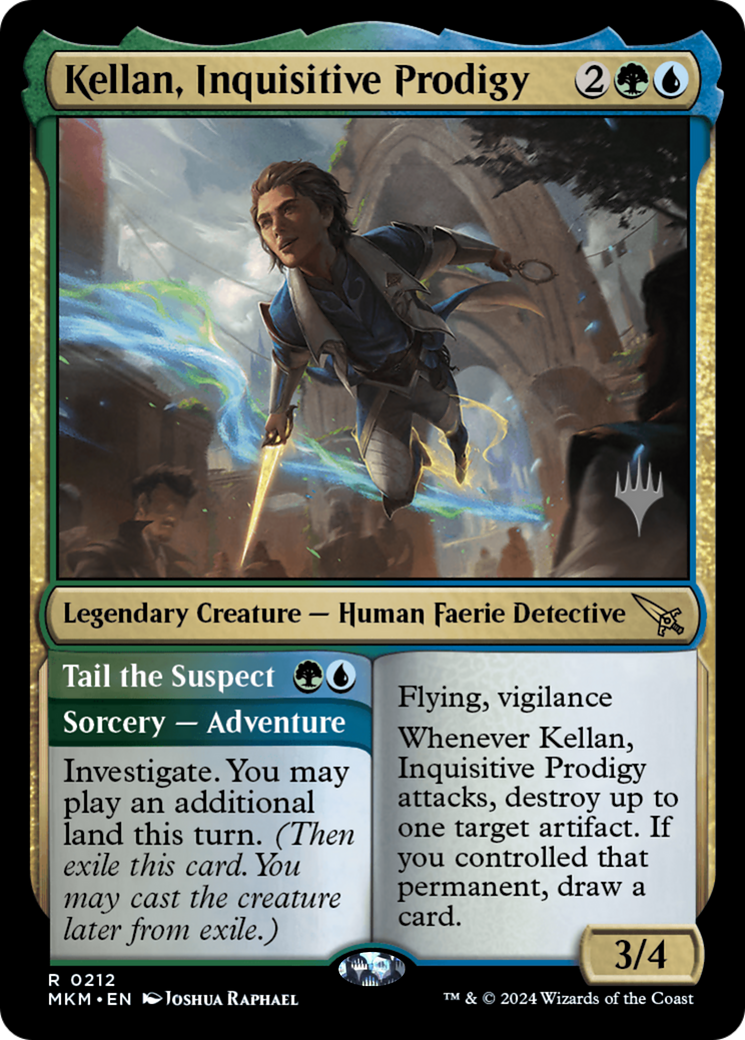 Kellan, Inquisitive Prodigy // Tail the Suspect (PPMKM-212) - Murders at Karlov Manor Promos Foil