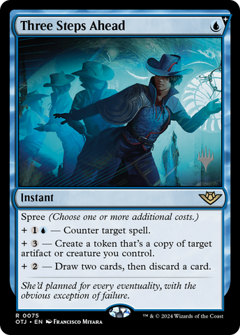 Three Steps Ahead (PPOTJ-075) - Outlaws of Thunder Junction Promos Foil