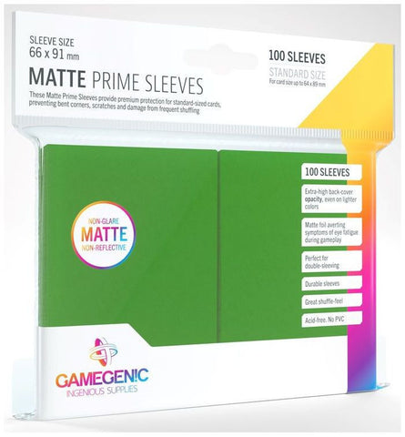 Gamegenic Matte Prime 100ct Green Sleeves