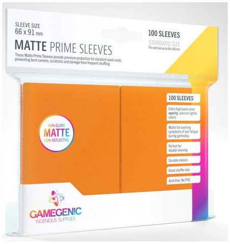 Gamegenic Matte Prime 100ct Orange Sleeves