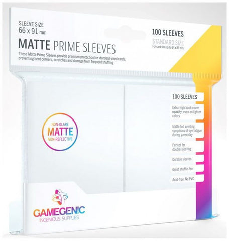 Gamegenic Matte Prime 100ct White Sleeves