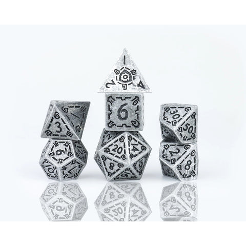 Sirius Dice - Illusory Metal - Silver Dice Set 7