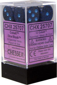 Chessex D6 Speckled 16mm d6 Cobalt Dice Block (12 dice)