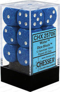 Chessex D6 Speckled 16mm d6 Water Dice Block (12 dice)