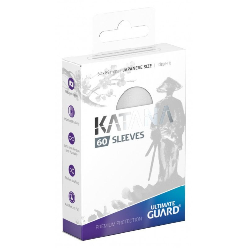 UG Katana Sleeves White - Japanese Size (60 Sleeves)